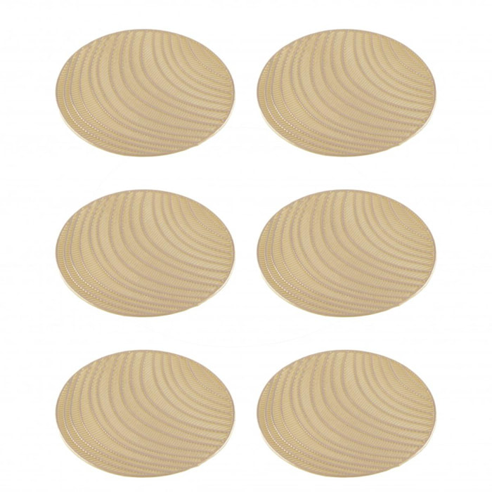 Dessous de verre dore raye - lot de 6