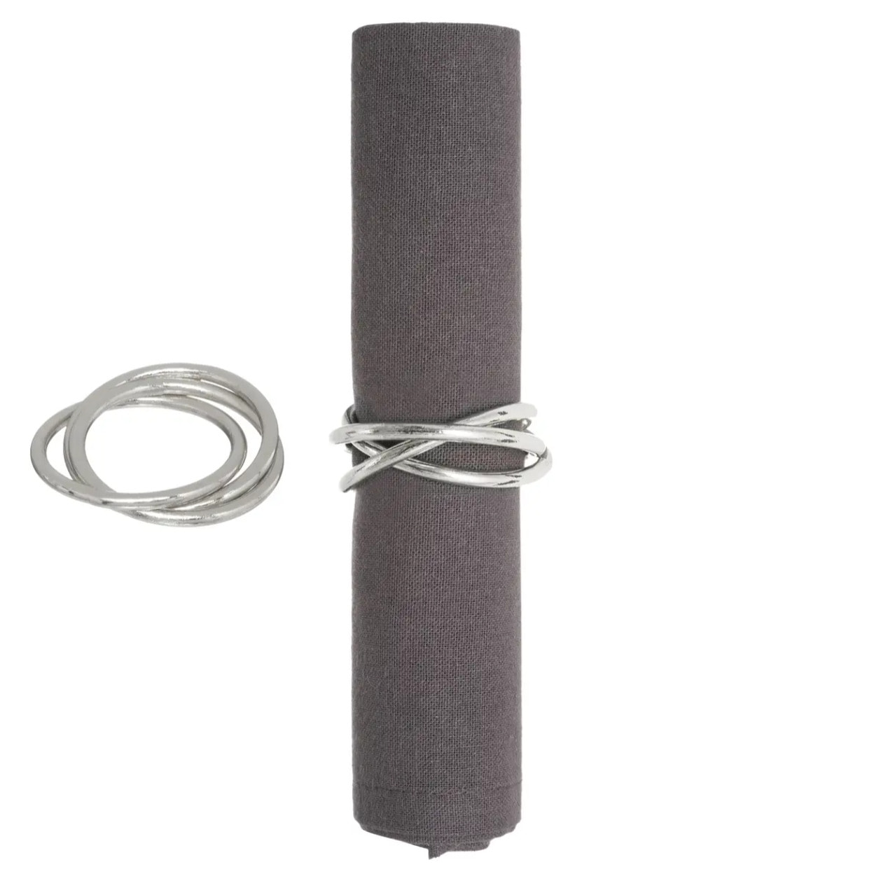 Lot de 2 ronds de serviette cercle or