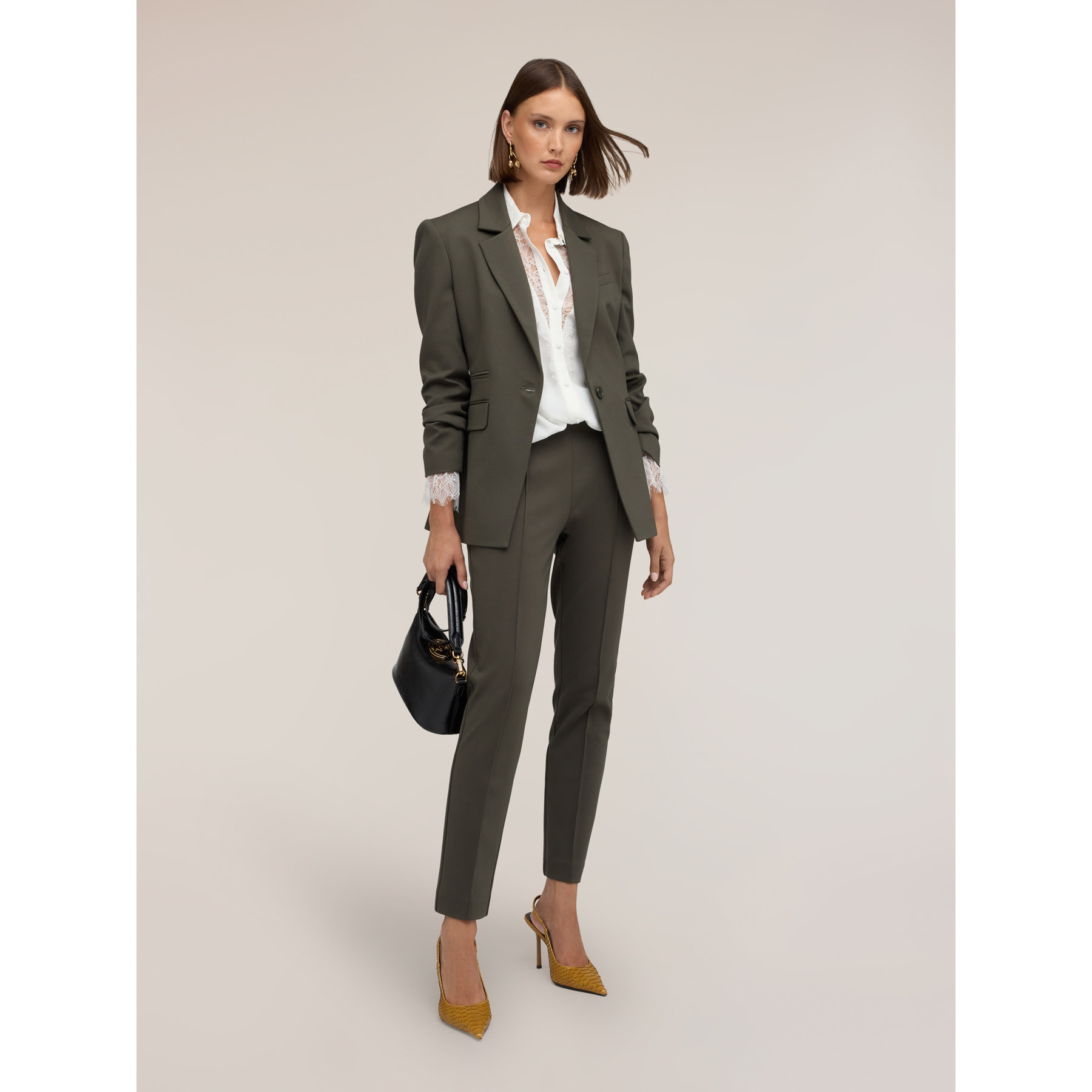 Motivi - Blazer monopetto in punto milano - Verde militare