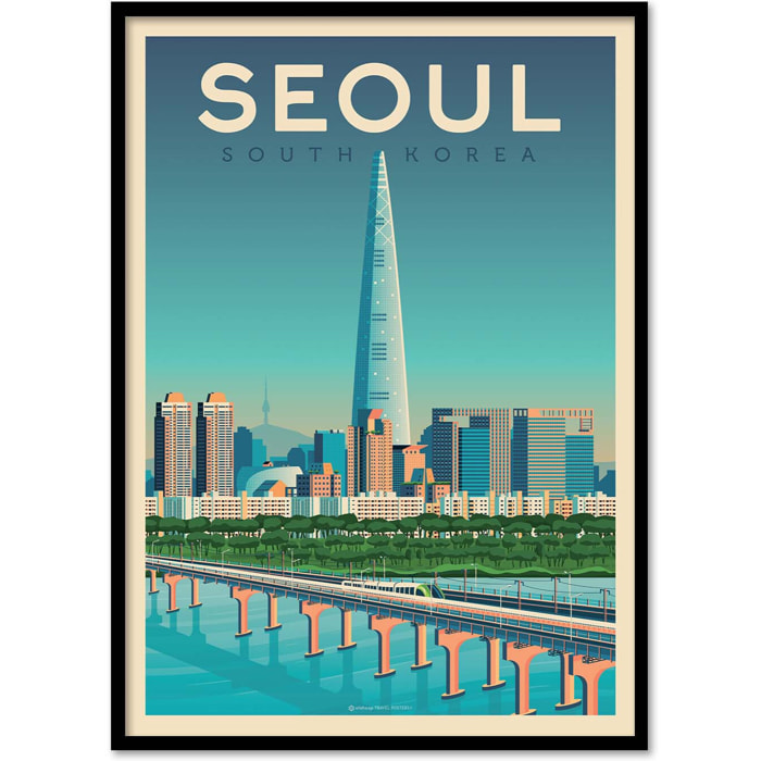 Affiche - Seoul - Olahoop Travel Posters