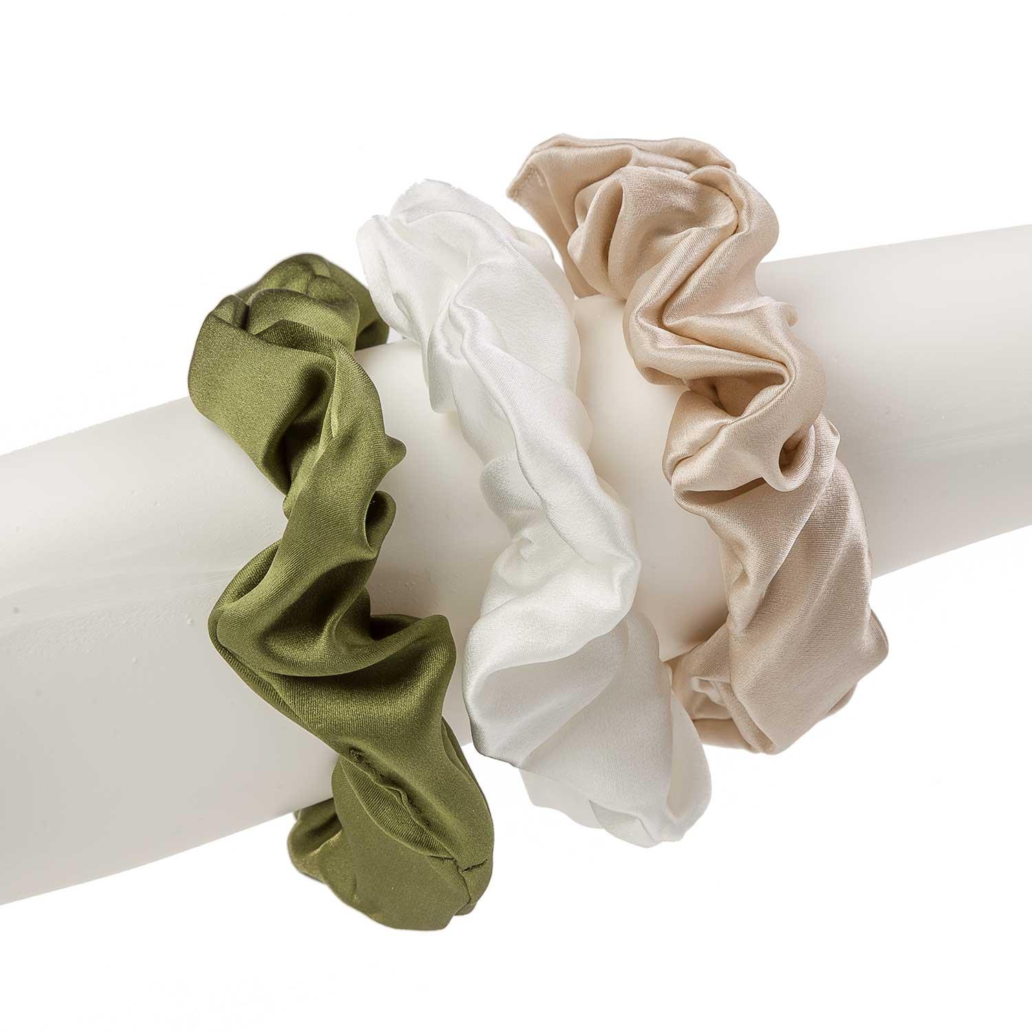 ELASTICO CAPELLI SCIARA verde avorio e crema