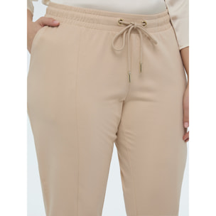 Fiorella Rubino - Pantaloni joggers in felpa con coulisse - Beige