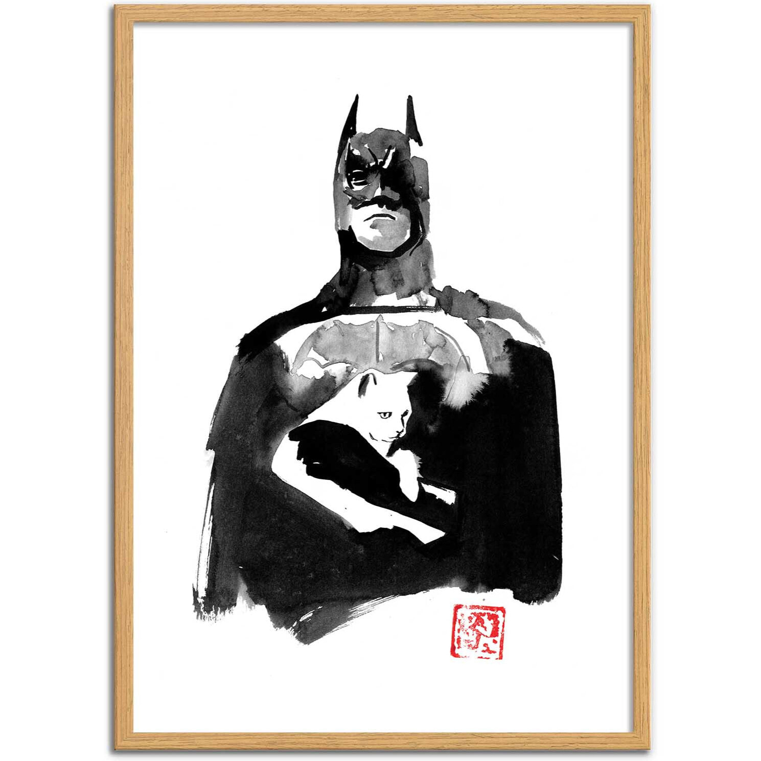 Affiche - Batman and cat - Pechane Sumie