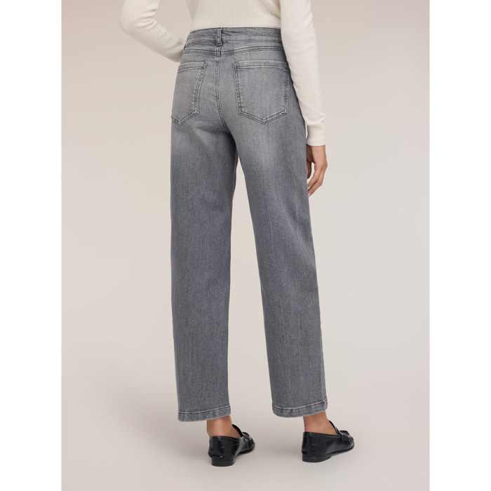 Motivi - Jeans balloon fit con strass - Grigio