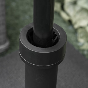 Base de Sombrilla con 4 Ruedas Bloqueables Soporte de Parasol Rellenable de Arena 18 kg o Agua 16 kg para Jardín Patio Terraza 45x45x39 cm Negro