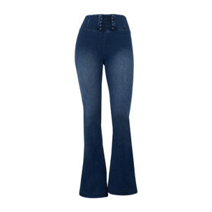 Pantaloni WR.UP mini flare satinati con nastri in vita