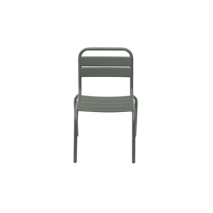 Lot de 2 chaises en métal kaki pour enfant. salon de jardin enfant