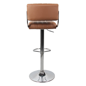 Lot de 2 chaises de bar réglables 61/83 cm en cuir synthétique marron - Houston