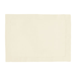 Set de table uni en lin, Made in France, FLORENCE , Blanc Crème