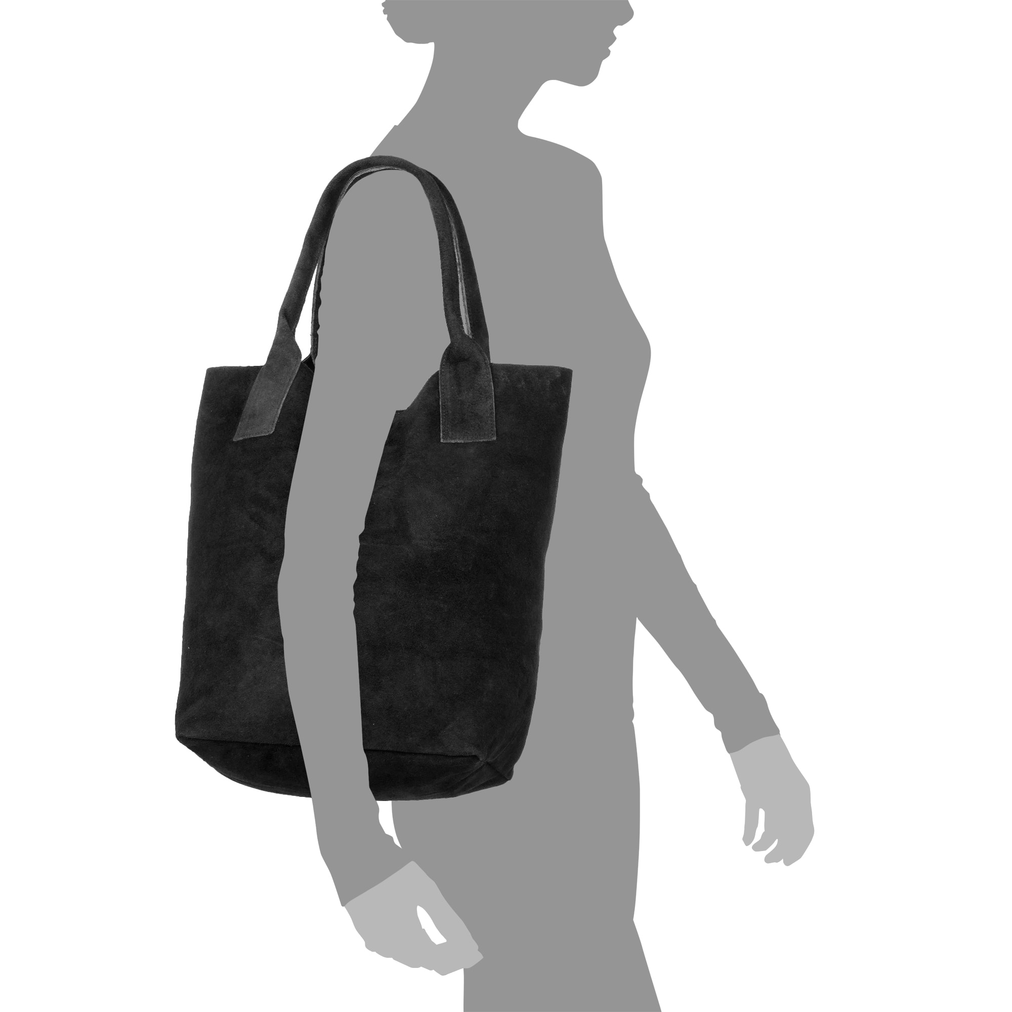Chiusi Bolso Shopper Mujer.Piel auténtica Gamuza