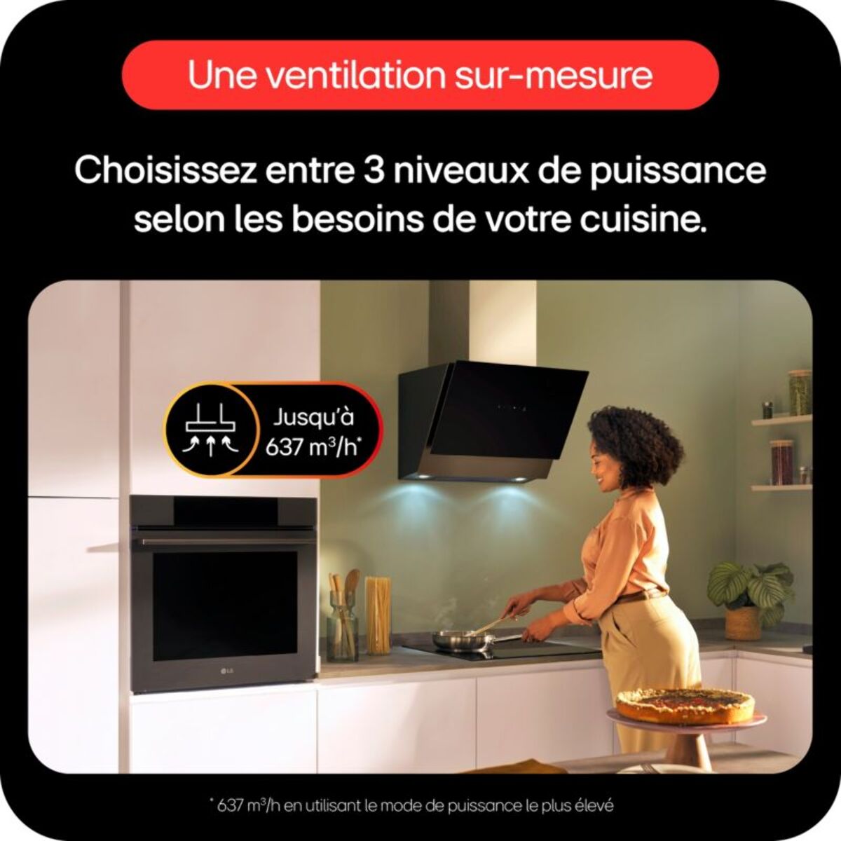 Hotte décorative murale inclinée LG HCEZ2428B ThinQ