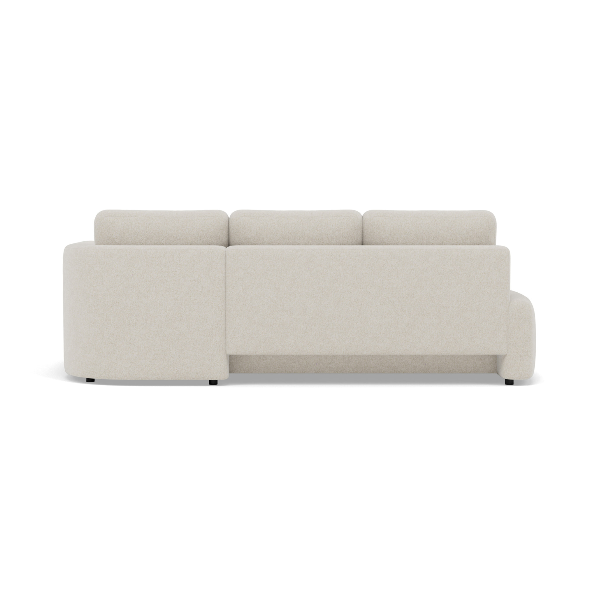 Mahina - canapé d'angle droit 4 places convertible avec coffre en tissu texturé - Beige