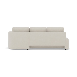 Mahina - canapé d'angle droit 4 places convertible avec coffre en tissu texturé - Beige