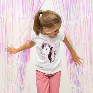Camiseta reversible con lentejuelas <<Unicornio>> para niña