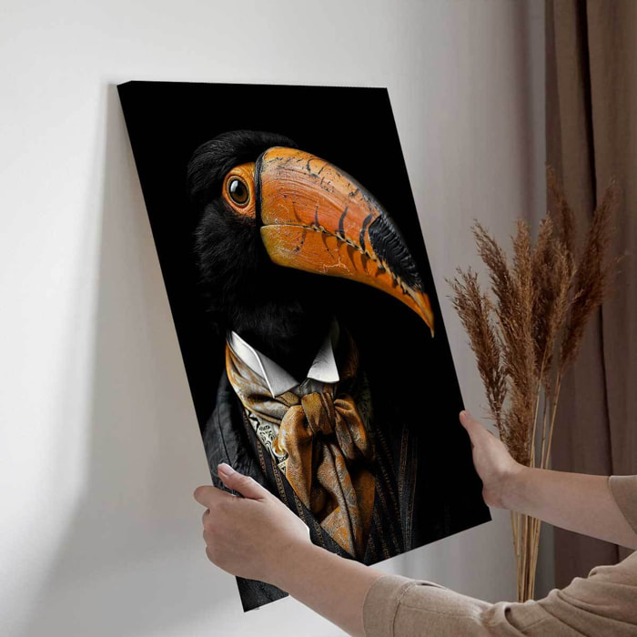 Tableau animaux habillés Toucan wild suits Toile imprimée