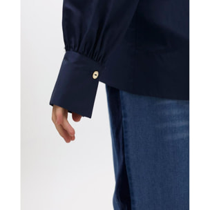 Camicia in popeline con maniche a sbuffo