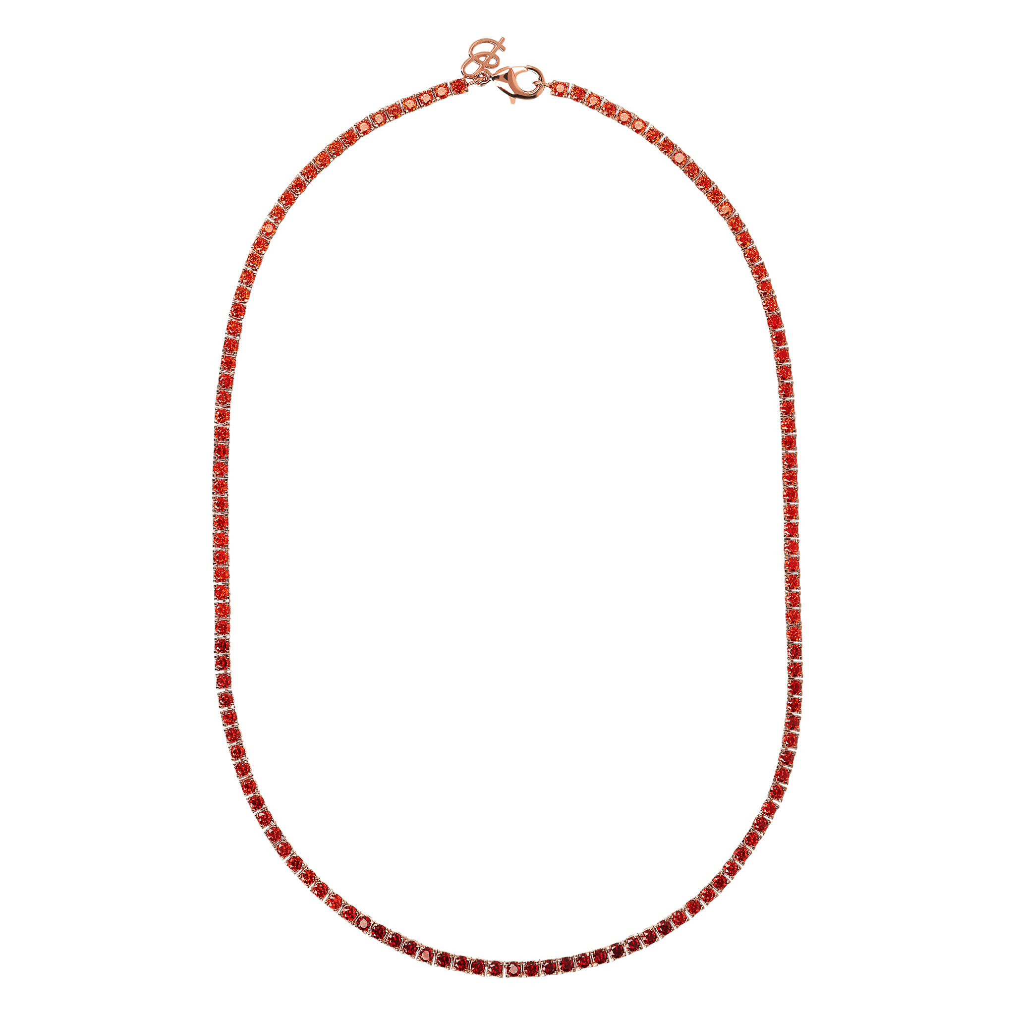 Collana Tennis con Cubic Zirconia Rosse Effetto Dégradé