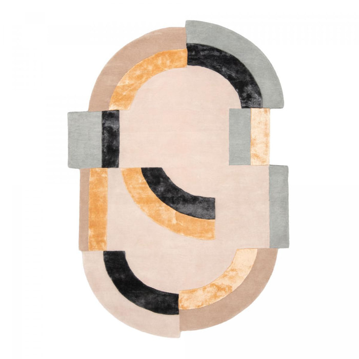 Tapis salon OVOL , tapis en laine et viscose pour un aspect doux et soyeux