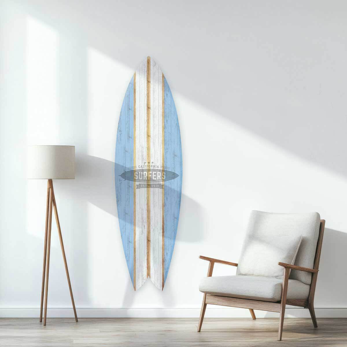 Planche Déco Surf California Surfers 1978 Tableau alu Dibond