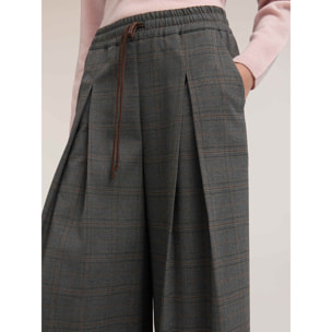 Motivi - Pantaloni palazzo fantasia check - Grigio