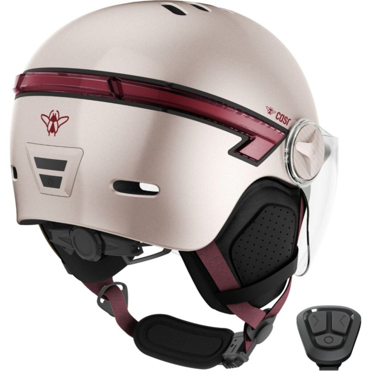 Casque trottinette CASR Led Glow rose taille L