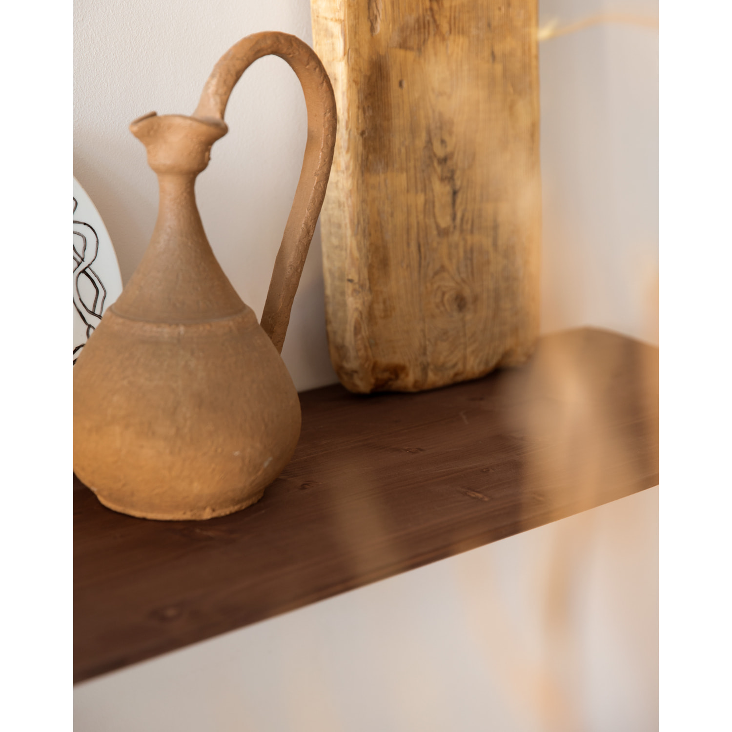 Console d'entrée en bois massif ton noyer 100cm Hauteur: 3.2 Longueur: 100 Largeur: 30