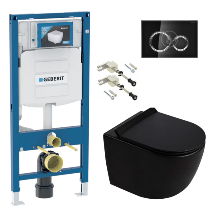 Duofix pack WC bâti-support + WC suspendu sans bride Ceramia PixL avec abattant SoftClose + plaque (GEDCEPXBMT06-FR)