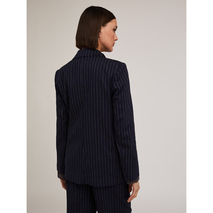 Motivi - Blazer monopetto gessata - Blu