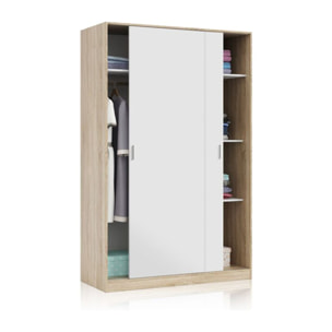 Armario Show 120 Blanco Artik (Blanco Mate) - Roble Canadian