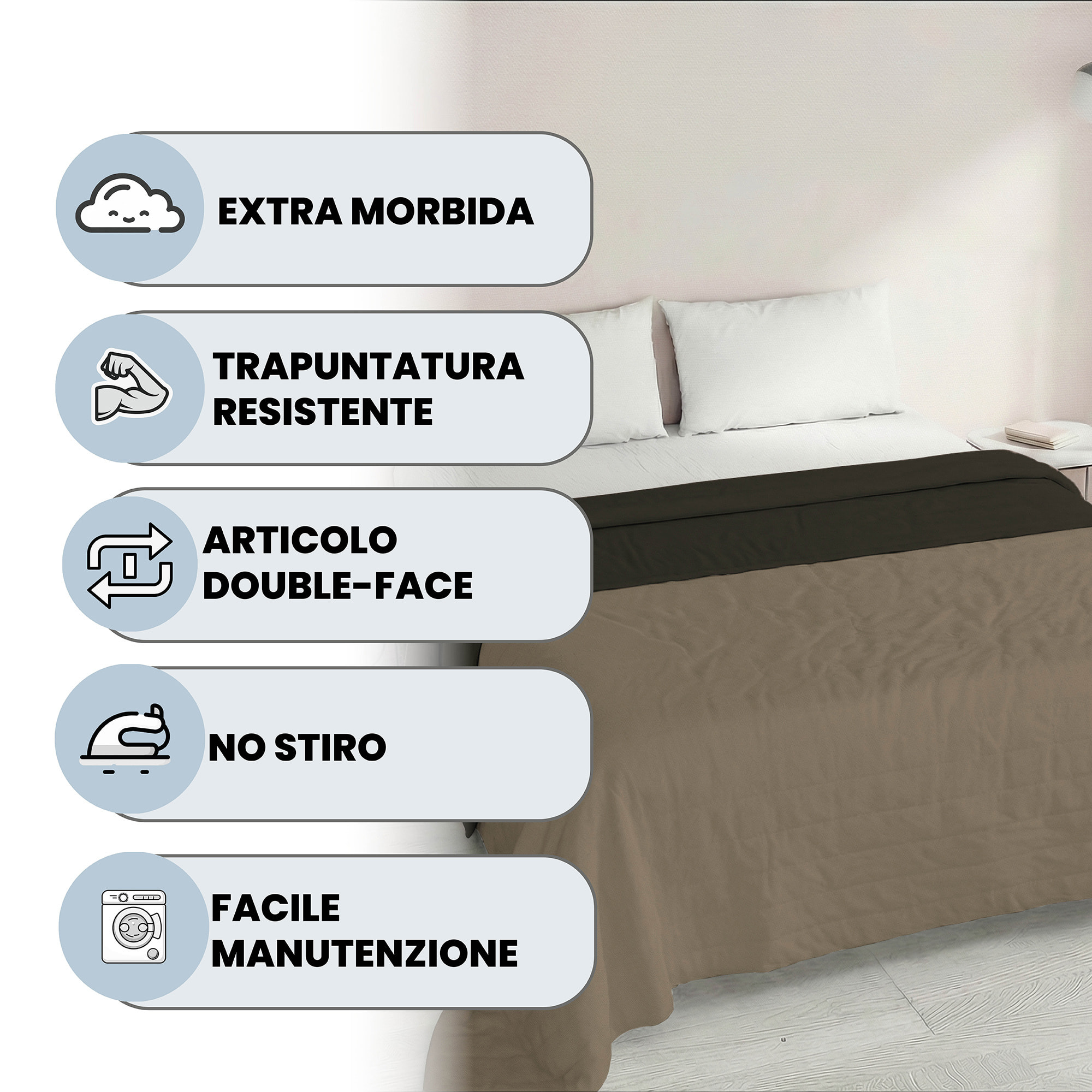 TRAPUNTINO GOLIA 100% Microfibra - Made in Italy