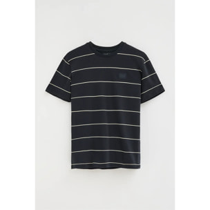 Camiseta de rayas azul marino y amarillo claro con parche Polo Club