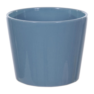 Vaso Cachepot In Ceramica. Larghezza 10 Cm - Pezzi 12 - 10X8,5X10cm - Colore: Blu - Bianchi Dino - Ceramica