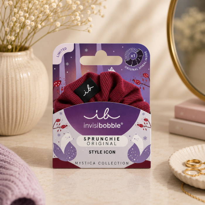 Sprunchie Mystica Make it Rein– Elastico in tessuto Rosso con spirale interna