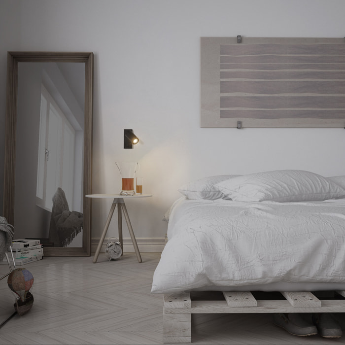 Forlight Era - Aplique de Pared para Dormitorio GU10. Luz de Lectura de Diseño Minimalista de Color Blanco. Con Interruptor ON-