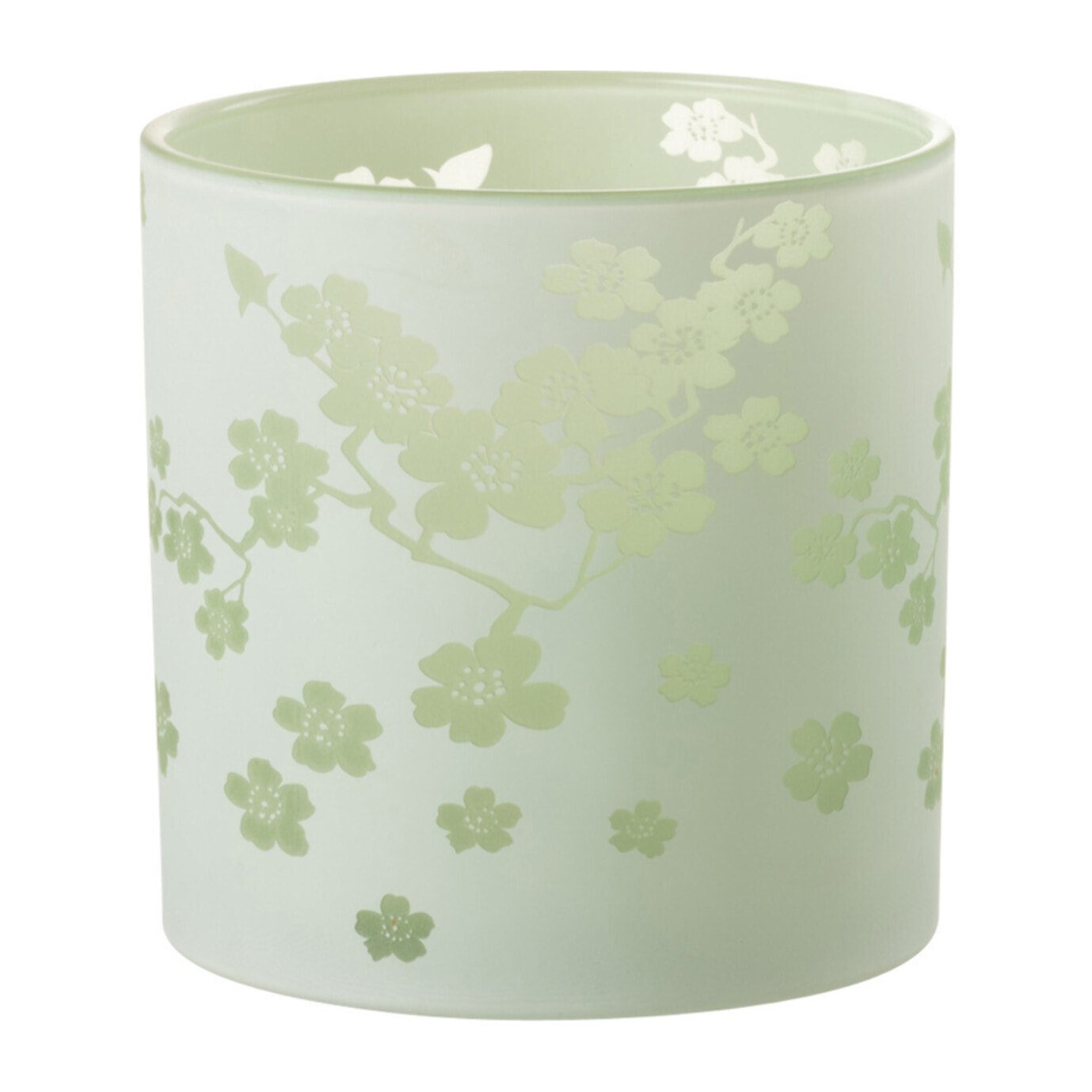 J-Line photophore Fleurs - verre - vert - large