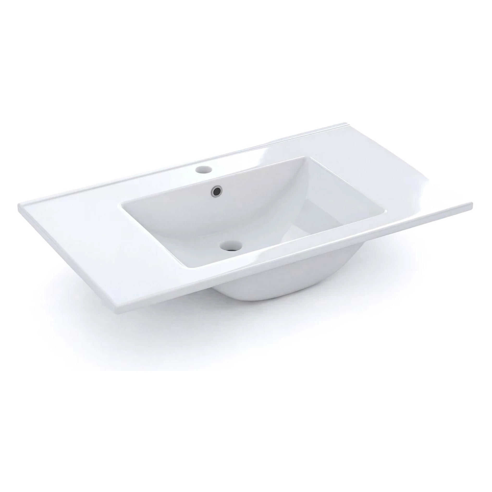 Lavabo cerámico rectangular en blanco 81,5x46 cm Volga Blanco