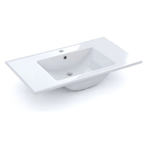 Lavabo cerámico rectangular en blanco 81,5x46 cm Volga Blanco