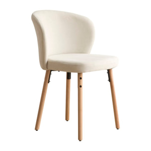 Chaise rembourrée Lauder -tissu et bois-couleur blanc 53 x 82 x 49 cm