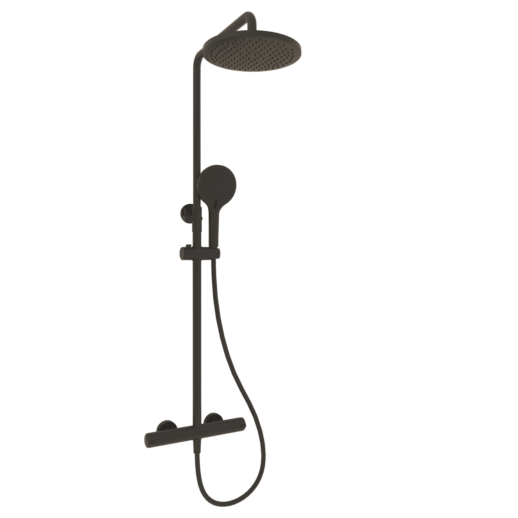 Colonne de Douche | Thermostatique | Noir | avec Robinet | Mitigeur | Hauteur Reglable | Alday