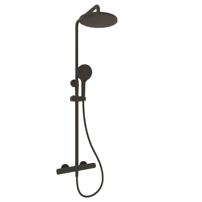 Colonne de Douche | Thermostatique | Noir | avec Robinet | Mitigeur | Hauteur Reglable | Alday