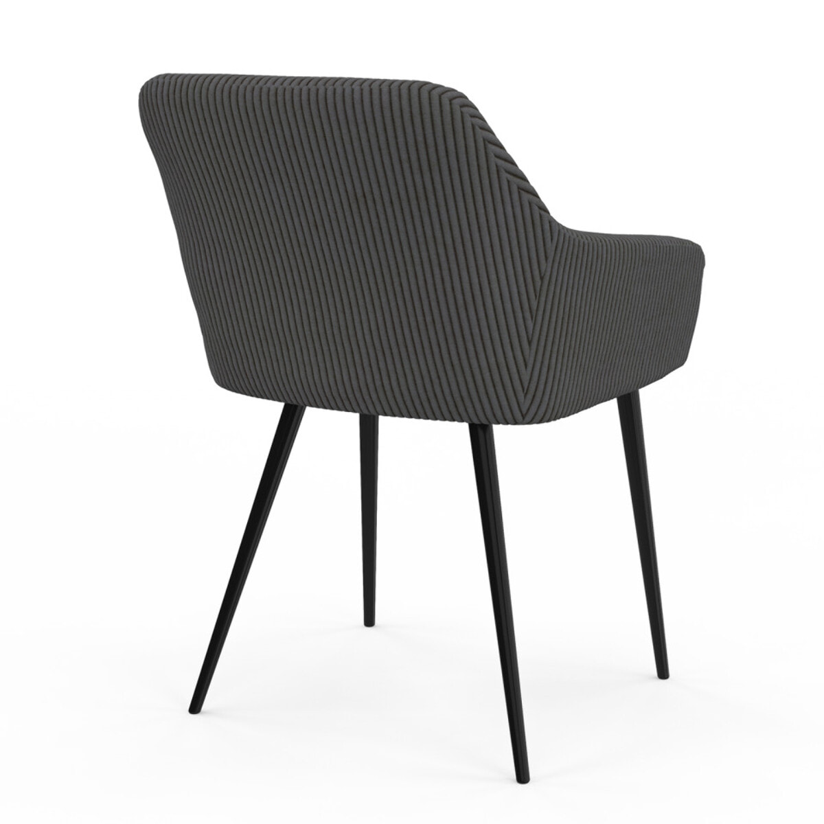 Chaises Jenny en velours côtelé et pieds métal - Gris