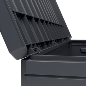 Baúl para exterior de 350L con cerradura, en color Gris oscuro y resistente al agua - 118,5x52x56,8cm