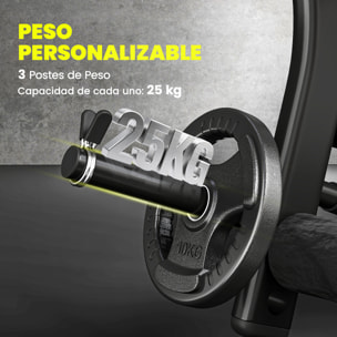 Banco de Pesas Multifuncional Banco de Musculación Reclinable con Altura Ajustable para Fitness Entrenamiento Completo en Gimnasio y Casa Carga 300 kg 175x110x202 cm Negro