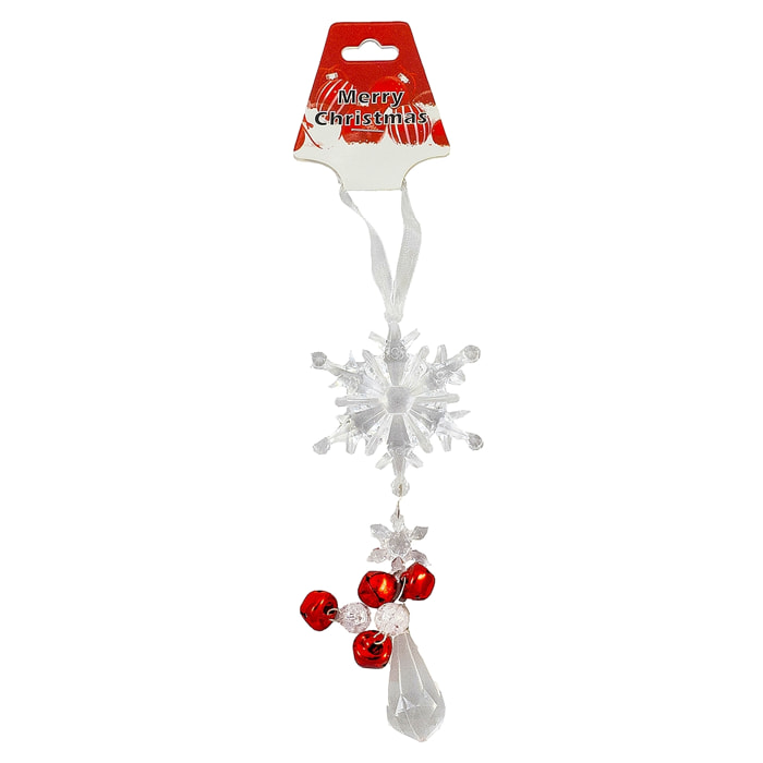 DAM Decoración navideña .Colgante copo de nieve. 7x1x10cm. Color:Multicolor