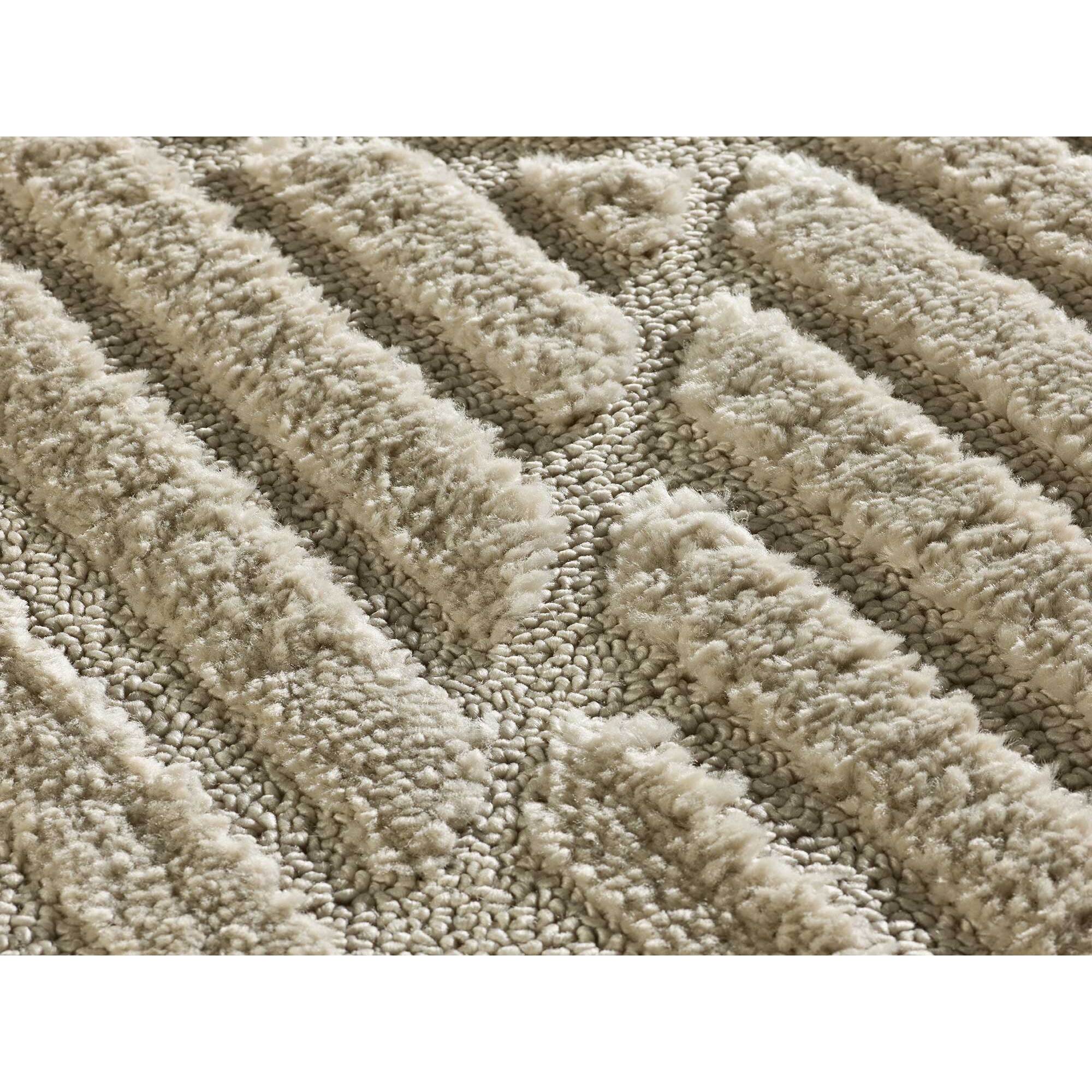 NUMA Alfombra shaggy geomÃ©trica con relieve en beige, varias medidas disponibles