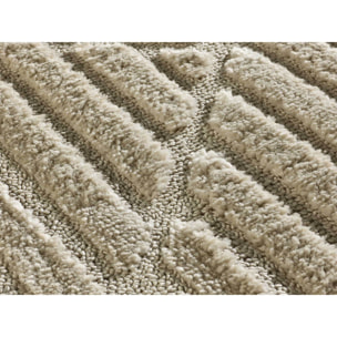 NUMA Alfombra shaggy geomÃ©trica con relieve en beige, varias medidas disponibles