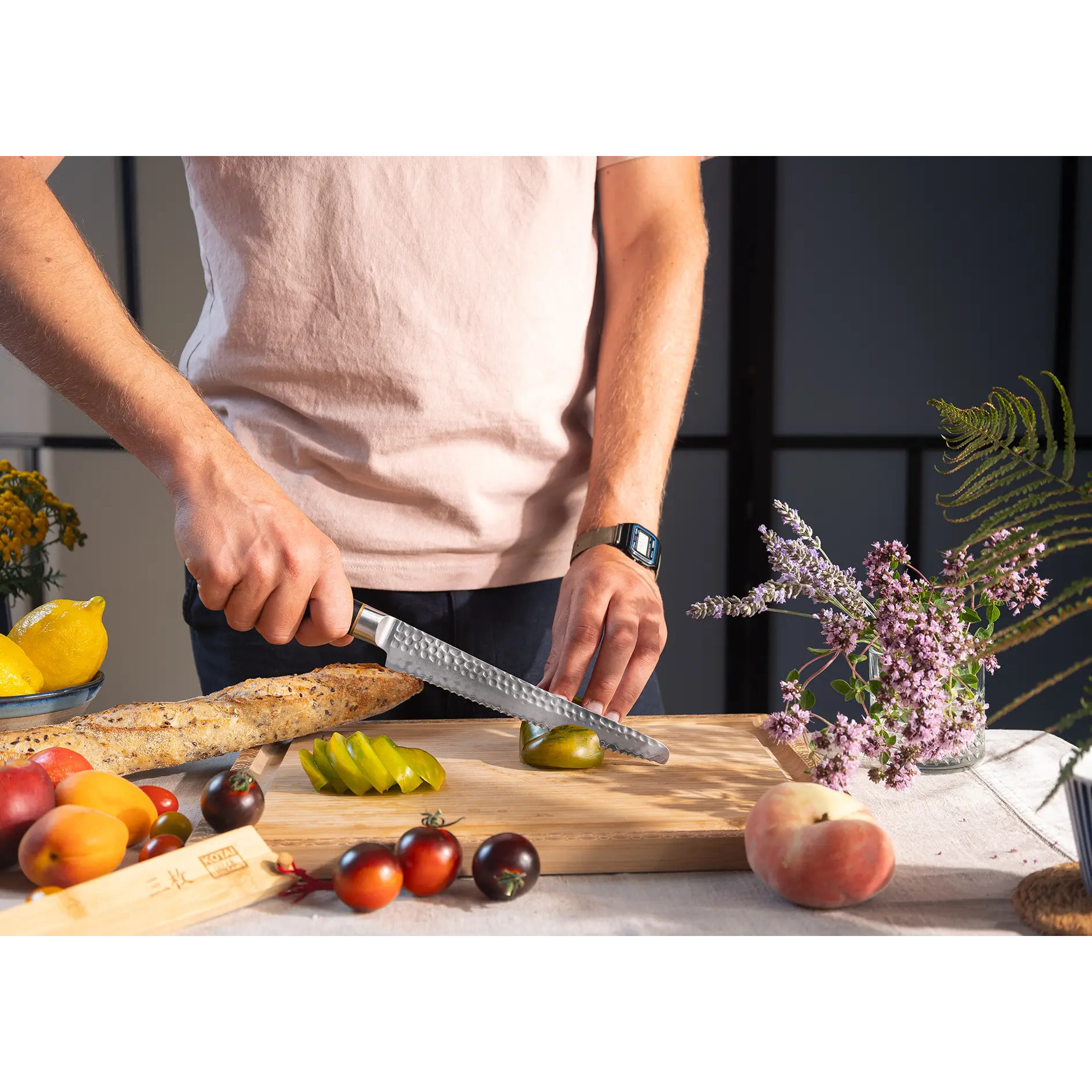 Coltello da Pane | Lama 200 mm | Acciaio Inossidabile Giapponese San-Mai