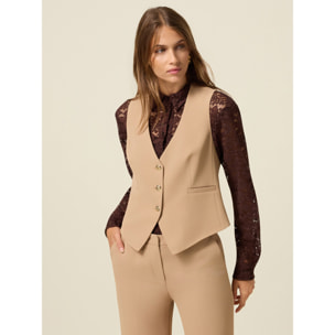 Oltre - Gilet in tessuto crêpe - Beige