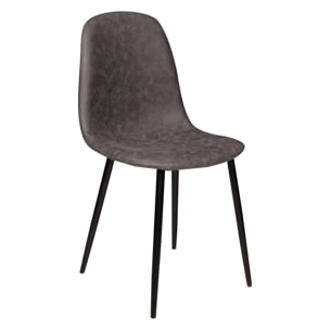 Sedia moderna in ecopelle, 56 x 45 x 87, Grigio