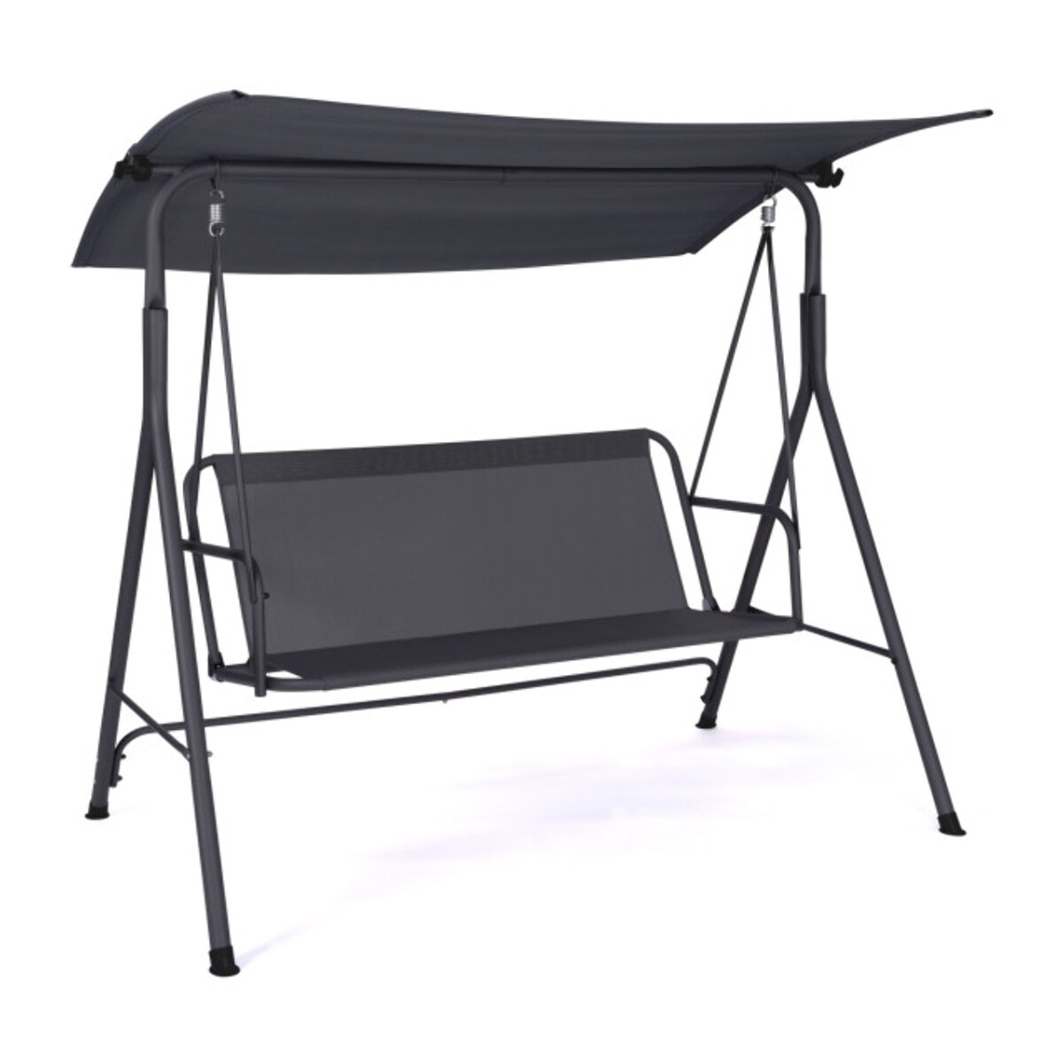 Balancelle de jardin grise textilène 170cm